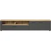 Image de Meuble TV - Esteban - Urbain - En panneaux de particules - Chêne blond / gris anthracite mat - 210 x 43 x 41 cm - Trendteam