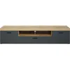 Image de Meuble TV - Tyler - Urbain - En panneaux de particules - Gris anthracite mat / chêne miel - 230 x 52 x 52 cm - Trendteam