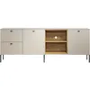 Image de Meuble TV SAO PAULO - Cachemire / Chêne blond - 2 portes 2 niches 2 tiroirs - 110 x 68 x 45 cm - TRENDTEAM