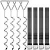 Image de Monzana Piquets d’ancrage spirales Sangles de serrage Kit ancrage résistance 900kg Acier inoxydable Fixations pour trampoline