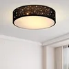 Image de Monzana Plafonnier Ciel étoilé Rond Ø 38cm Abat-jour Tissu 40 Watt Séjour Chambre Plafonnier Tissu Lampe noir 2xE27 Lampe plafond ro