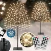 Image de MONZANA® 2x Arbre lumineux 220 LED 220 cm minuterie 8 modes de lumière résistant aux intempéries décoration Noël cerisier