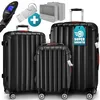 Image de MONZANA® Set de 3 Valises Noir M/L/XL Pèse-bagages Poignée télescopique Serrure intégrée Bagage Trolley à Roulettes Voyage