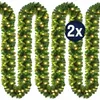 Image de CASARIA® 2x Guirlandes de Noël lumineuses 5m 100 LED blanc chaud Sapin artificiel Décoration de noël intérieur extérieur