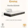 Image de EMMA Pack Matelas Hybride 90x200 cm + Oreiller + MEILLEUR CHOIX Emma + Mémoire de forme+Ressorts + Dos Apaisé