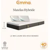 Image de EMMA Pack Matelas Hybride 180x200 cm + Oreillers + MEILLEUR CHOIX Emma + Mémoire de forme+Ressorts + Dos Apaisé