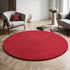 Image de the carpet Relax tapis moelleux à poils courts antidérapant lavable à 30 degrés Rouge 120 cm Rond