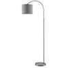 Image de Lampadaire - Lindby - lampadaire arqué salon - Tissu textile - nickel satiné gris