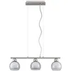 Image de Lucande Suspension en verre Kaiya à intensité variable (Moderne) Gris Métal e. a. pour Salon & Salle manger (à 3 lampes E14)