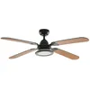 Image de Ventilateur de plafond avec éclairage ampoules LED - Lucande - lampe avec ventilateur intégré - Bois - noir hêtre