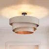 Image de Plafonnier - Lindby - lampe de plafond - Tissu textile - crème doré