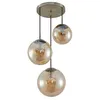 Image de Lindby Suspension en verre Teeja à intensité variable (Moderne) Beige Verre e. a. pour Salon & Salle manger (à 3 lampes E27)