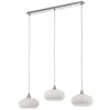 Image de Lucande Suspension Sharvil à intensité variable (Moderne) en Blanc Verre e. a. pour Salon & Salle manger (à 3 lampes E27) design