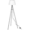 Image de ELC Lampadaire Tissu Elsika (Moderne) en Blanc Textile e. a. pour Salon & Salle à manger (1 lampeà E27) Sur Pied Lampe a de Sol