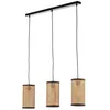 Image de Lindby Suspension Yaelle à intensité variable (Scandinave) en Marron Bois e. a. pour Salon & Salle manger (à 3 lampes E27)