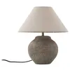 Image de Lucande Lampe à poser Thalorin (Scandinave) en Marron Céramique e. a. pour Salon & Salle manger (1 lampeà E27) textile