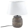 Image de Lindby Lampe à poser Aelith (Traditionnel) en Gris Textile e. a. pour Salon & Salle manger (1 lampeà E27)