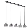 Image de Lucande Suspension en verre Jarven à intensité variable (Moderne) Gris Verre e. a. pour Salon & Salle manger (à 5 lampes E27)