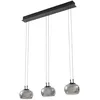Image de LED Suspension en verre Dain (Moderne) Gris Verre e. a. pour Salon & Salle à manger (à 3 lampes) Luminaire Lampe plafond