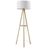 Image de Lampadaire salon - Lindby - lampe sur pied - Tissu textile Bois - blanc bois