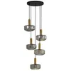 Image de Lindby Suspension en verre Hildur à intensité variable Gris Verre e. a. pour Salon & Salle manger (à 5 lampes E27) Luminaire Lampe