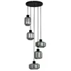 Image de Lindby Suspension en verre Hildur à intensité variable Gris Verre e. a. pour Salon & Salle manger (à 5 lampes E27) Luminaire Lampe