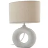 Image de Lampe à poser - Lindby - lampe de chevet - Tissu textile Béton - 25 x 15 x 37 cm - beige blanc