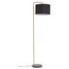 Image de Lampadaire salon - Lindby - lampe sur pied - Tissu textile Marbre - noir doré