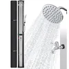Image de AREBOS Douche Solaire 60L avec douchette & thermomètre température de leau jusquà 60°C Douche de Piscine Camping Noir/Argent
