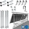 Image de NuaSol Support de centrale électrique de balcon pour 2 panneaux solaires Rond Angle dinclinaison 0° et 25-45° Argenté