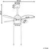 Image de Ventilateur de plafond noir et jaune avec lampe DOLORES