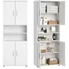 Image de Armoire de salle de bain - 6 compartiments - Meuble de rangement polyvalent - 70x35x187 cm - Colonne de rangement - Blanc