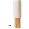 Image de Lampadaire salon - Lindby - lampe sur pied - Tissu textile Bois - 30 x 20 x 100 cm - bois beige