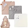 Image de 3Pcs Cape De Bain BebeServiette De Bain Bébé Serviette ÉpongeDouces & Absorption ForteSortie de Bain Bébé 0-5 Ans 80 x 80cm