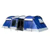 Image de Tente de Camping Familiale Tunnel 8 personnes - Skandika Montana 8 - 3 cabines 5000 mm 4 entrées marquise - Bleu
