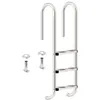 Image de Zelsius Echelle de piscine à 3 marches en acier inoxydable V2A 50 x 265 x 132 cm - argent avec protection antidérapante