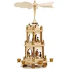 Image de Pyramide de Noël 45cm en bois avec crèche MOULI 