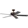 Image de Ventilateur de plafond classique silencieux 132 cm bronze antique pales noires - Potkuri Pepéo