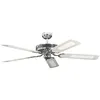 Image de Ventilateur de plafond classique silencieux 132 Cm chrome poli pales blanches avec ou sans canisses Potkuri Pepéo.