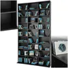 Image de Bibliothèque - TECTAKE - Etagère range CD DVD CHRISTEL avec étagères réglables 27 compartiments 180 x 102 x 235 cm - Noir