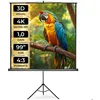 Image de Écran de projection - TECTAKE - Écran de projection extensible en polyester avec trépied facteur de gain 1.1 178 x 178 cm - Blanc