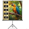 Image de Écran de projection - TECTAKE - Écran de projection extensible en polyester avec trépied facteur de gain 1.1 203 x 203 cm - Blanc