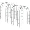 Image de Arche de jardin - TECTAKE - Lot de 4 arches de jardin en acier pour plantes et rosiers 240 x 40 cm x 140 cm - Vert