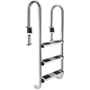 Image de AREBOS Echelle de Piscine Patins antidérapants sur Les échelons Echelle daccès Echelle encastrée 3 marches 132x45x23 cm
