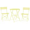 Image de Salon de jardin bistrot table et 2 chaises en acier vert citron FIORI
