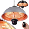 Image de AREBOS Radiateur infrarouge plafont Chauffage radiant terrasse protection IP34 1500W Chaleur 360° 3 niveaux Argenté