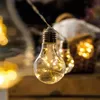 Image de Guirlande solaire 10 ampoules à filament de 10 leds blanc chaud