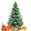 Image de Sapin de Noël artificiel enneigé - KESSER - 210 cm - Aiguilles moulées par injection en PE - Support en métal pliable