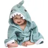 Image de Serviette à Capuche Bébé Peignoir De Bain En Tissu Éponge Pour Garçon Et Fille (Requin Bleu)