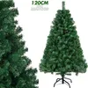 Image de Sapin de Noël Artificiel en PVC 120cm avec 230 Branches & Support en Fer Vert